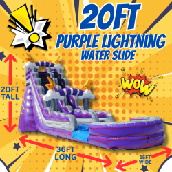 20 Foot Purple Lightning Water Slide