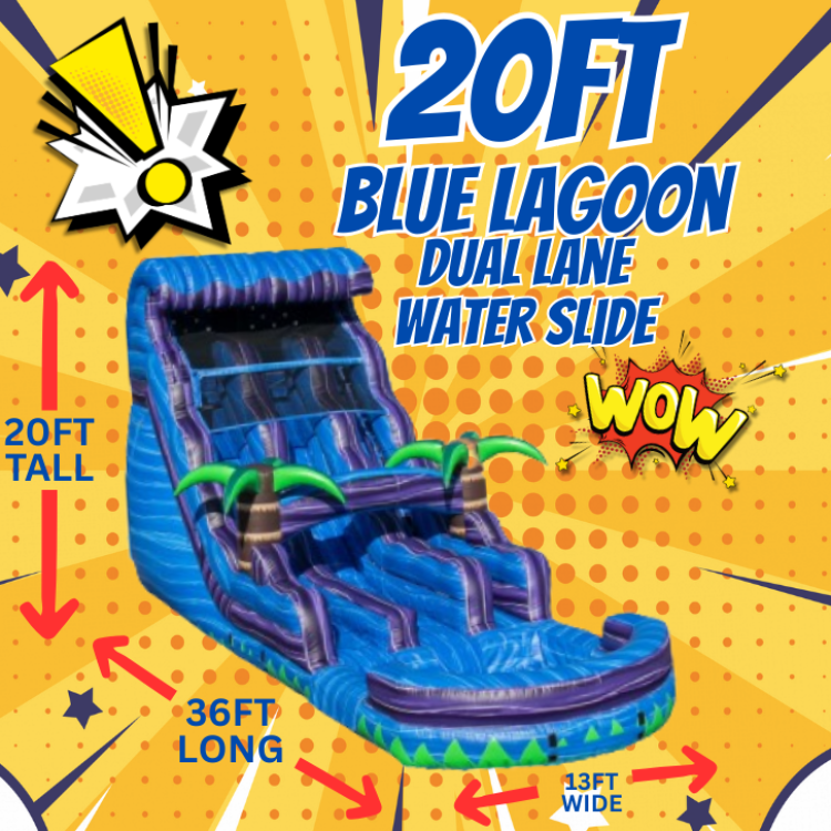 20 Foot Blue Lagoon Dual Lane Slide